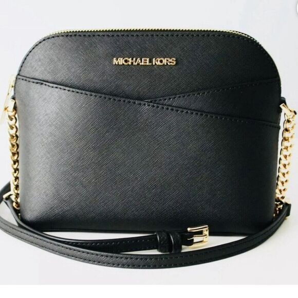 Michael Kors Black Jet Set Travel Medium Dome Crossbody Bag - Picture 7 of 11